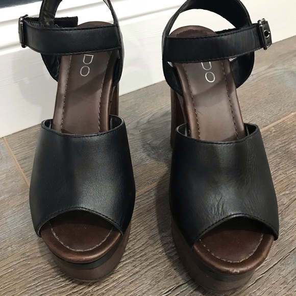 Aldo black & brown thick heel - Picture 7 of 7